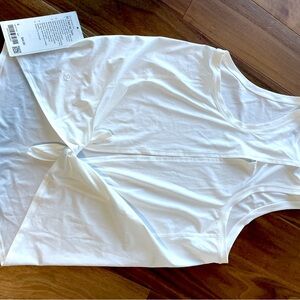 Lululemon White Tank Top size 6 tie back